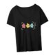 thumbnail image 3 of Camiseta con estampado de flores para mujer, camiseta con cuello redondo para ir de compras, playa y calle SG Yuyangstore Camiseta para mujer, 3 of 8