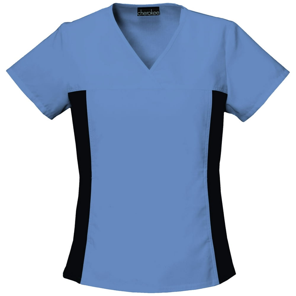 Cherokee Cherokee Flexibles Scrubs Top for Women VNeck Knit Panel