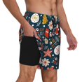 thumbnail image 2 of Kdxio Holiday Christmas Cookies Print Men'S Swim Trunks With Compression Liner 7 Inch Inseam Quick Dry Swim Shorts, 2 of 7