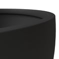 thumbnail image 4 of LeisureMod Grove Mid-Century Modern Fiberstone and Clay Planter - Round Plant Pot with Drainage Holes for Indoor and Outdoor Home (Black, 6" Height), 4 of 8