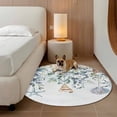 thumbnail image 3 of Round Area Rug 5ft,Abstract Starfish Shell on Eucalyptus Leaves Washable Carpet Non-Slip Runner Accent Rugs Indoor Floor Mat for Bedroom Living Room Decor,Marine Life, 3 of 9