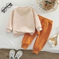 thumbnail image 5 of Ulanda Aunties Little Man Baby Boy Outfit 2Pcs Fall Winter Long Sleeve Tops and Pants Set Toddler Boys 2Pcs Infant Fall Winter Clothes (Beige, 6-12 Months), 5 of 9