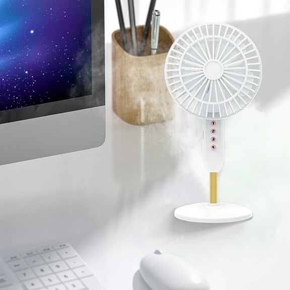 YiBai Desktop USB Portable Rechargeable Fan, Large Wind Power Student Dormitory Mini-quiet Desktop Fan, White #N.3663