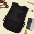 thumbnail image 3 of Barber Apron Vest Black 3 Pocket Apron with Sleeveless Adjustable Water Oil Resistant Velvet Machine Washable Tool Accessories, 3 of 7