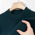 thumbnail image 5 of Men's Solid Sweater Long Sleeve Mock Neck Knit Basic Pullover Base Layer Dark Blue M, 5 of 5