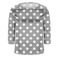 thumbnail image 4 of Women’s Polka Dot Print Satin Blouse Crew Neck Half Sleeve Relaxed Fit Top for Casual Daily Wear Gray M, 4 of 7