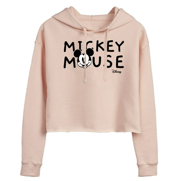 Disney - Mickey & Friends - Mickey Mouse - Classic and Simple - Juniors Cropped Pullover Hoodie