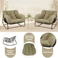 thumbnail image 4 of LFCREATOR Papasan Rocking Chair Indoor & Outdoor,Oversized Patio Rocking Chairs with Padded Cushion& Pillow for Bedroom, Garden, Patio，Khaki., 4 of 8
