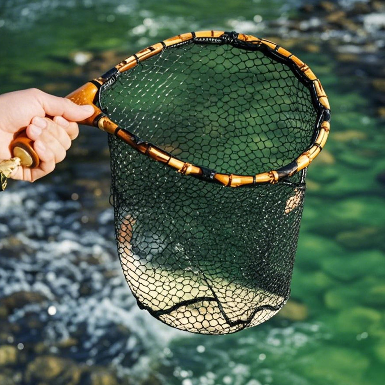 Fishing Gear Fly Fishing Net With Release Lightweight Trout Net With Wooden Handle Frame Rubber Coated Mesh Landing For Catch And Release