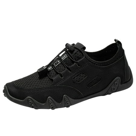 

TOYFUNNY Mens Flyknit Mesh Lace-Up Breathable Soft Sole Running Sneakers