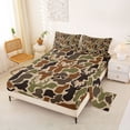 thumbnail image 2 of Castle Fairy Camo Deer King Sheets 4pcs,Rustic Jungle Animal Bedding,Khaki Coffee Black,1 Fitted Sheet, 1 Flat Sheet and 2 Pillowcases, 2 of 6