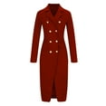 thumbnail image 4 of BangWanChi Red Dresses for Women Women V-Neck Solid Color Temperament Long Sleeve Outerwear Blazer Dress, 4 of 6