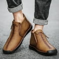 thumbnail image 6 of LASUDRAA Mens Ankle Boots Casual Fashion Loafers Shoes Side Zipper Boots Hand Stitching, 6 of 8