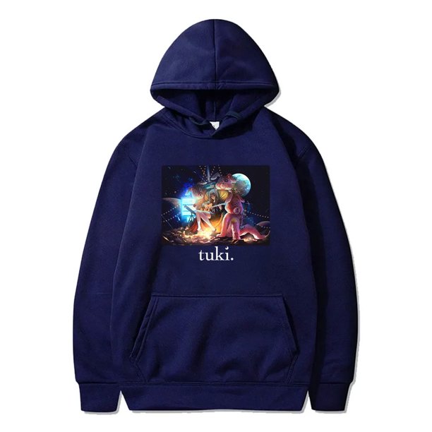 Singer Tuki 15 Album Merch Sudaderas con capucha Cosplay Moda unisex Jpop Sudaderas de manga larga Jerséis,Navy,XXS