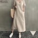 thumbnail image 2 of ZANZEA 2023 Women Long Maxi Summer Dress Casual Cotton Linen Ladies Big Pockets Beach Party Robe Femme VestidosM&China Gao Jinjia LED, 2 of 2