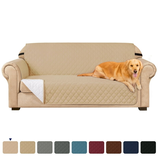Subrtex Housse de Canapé Extensible 1 Pce Matelassée Réversible avec Sangles Élastiques Antidérapantes Housse de Canapé Lavable pour Animaux