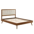 thumbnail image 3 of Modway Willow King Wood Platform Bed with Splayed Legs in Walnut/Beige, 3 of 8