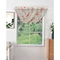 thumbnail image 2 of Waterfall Valances for Windows, Red Orange Coastal Kitchen Sheer Valance Curtains, Summer Beach Starfish Coral Nautical Rustic Rod Pocket Swag Valances for Living Room Bedroom, 47.2"x38.5", 2 Panel, 2 of 8