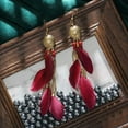 thumbnail image 3 of K-KED Colorful Chain Tassel Earrings Bohemian Feather Ornaments Long Earrings-DC1485-5, 3 of 9
