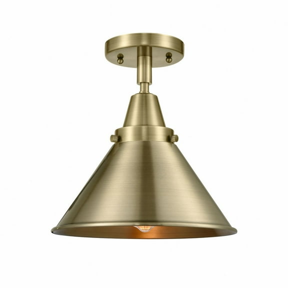 447-1C-AB-M10-AB-Innovations Lighting-Briarcliff - 1 Light Flush Mount In Traditional Style-9.5 Inches Tall and 10 Inches Wide-Antique Brass Finish