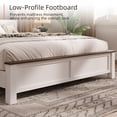 thumbnail image 6 of Queen Bed Frame with Storage Headboard and Charging Station, LED Queen Platform Bed with Wood Slat Support for 550lbs Weight Capacity, No Box Spring Needed, Easy Assembly, Brown and White, 6 of 11
