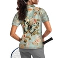 thumbnail image 2 of Whosucclay Vintage Butterfly Rose Pattern Golf Shirt for Tennis Fishing, Lightweight Polyester Golf Polo Tops Soft Quick Dry Polo Shirts Size X-Small, 2 of 10