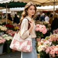 thumbnail image 3 of CSStudio Vintage Floral Lace Patchwork Shoulder Tote Soft Polyester Large Capacity Hobo Bag For Daily Travel Shopping, 3 of 8