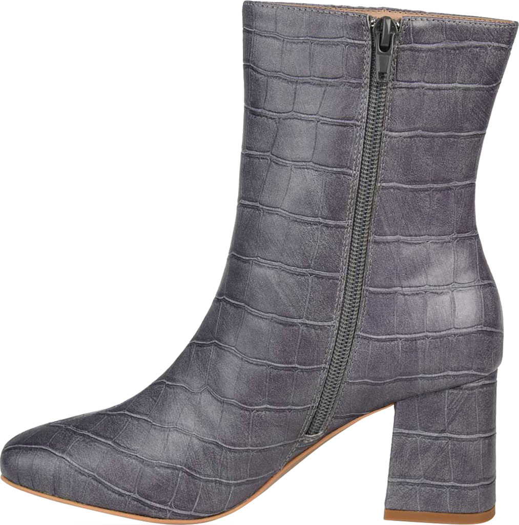 Women's Journee Collection Trevi Heeled Ankle Bootie Grey Croco