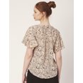 thumbnail image 4 of Moomaya Womens Printed Butterfly Sleeve Top, Button Down Summer Casual Top, 4 of 8
