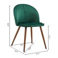 thumbnail image 6 of FurnitureR Velvet Dining Chairs Set of 2 Mid-Century Modern Style Accent Chair for Kitchen Living Room Lounge Room, Dark Green, 6 of 8