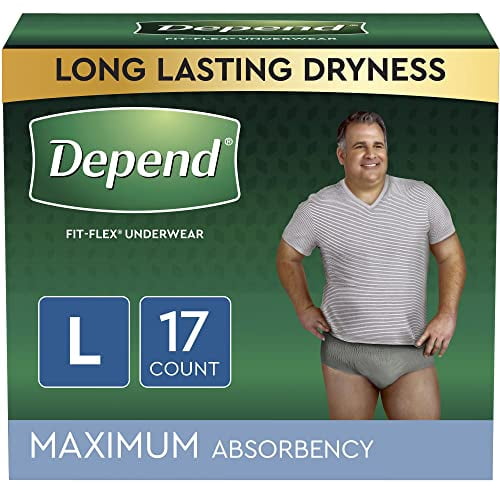 Depend FIT-FLEX Adult Underwear Pull On Large Disposable Heavy Absorbency, 47926 - Case of 34