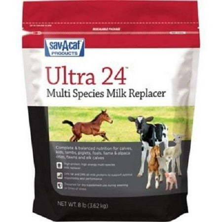 SavACaf Grade A Ultra 24 Multi-Species Milk Replacer, 8 Pound