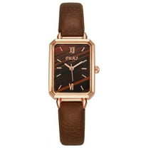 STAOEDU Watch for Women Vintage Square Watch Essentials - Water Resistant Rectangular Case with Leather Strap