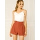 thumbnail image 5 of Pantalones Cortos de Verano Para Mujer Con Cintura Alta Allegra K Rojo naranja XL, 5 of 6