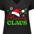 thumbnail image 4 of Inktastic Mommy Claus with Christmas Santa Hat and Snowflakes Women's Plus Size V-Neck T-Shirt, 4 of 5