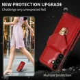 thumbnail image 6 of ELEHOLD Crossbody Wallet Case for Samsung Galaxy S24,Back Credit Card Holder Metal Snap Luxury Purse Case with Shoulder Strap for Women Girls for Samsung Galaxy S24,Red, 6 of 6