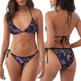 thumbnail image 3 of Honeii Ornate Purple Floral Vase Print Women Two Piece Swimsuit,Sexy Swimwear Halter String Triangle Bikini Sets,Bathing Swimwear,for Beach, Pool & Outdoor Activities, 3 of 6