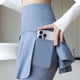 thumbnail image 4 of Pantalones de yoga ajustados con parches para mujer, conjunto de dos piezas con falda y bolsillo para teléfono, pantalones de yoga deportivos sin costuras que realzan los glúteos y jogging, 4 of 5