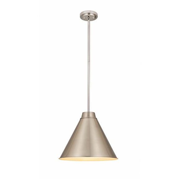 6011P18-BN-Z-Lite-Eaton - 1 Light Pendant in Sleek Style - 18 Inches Wide by 15.5 Inches High-Brushed Nickel Finish
