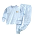 thumbnail image 4 of Lovzfmll Cotton Long Pants Pajama Set, Long Sleeve Round Neck Top & Jogger Pants for Boys & Girls, Lounge Wear Outfits for Toddler 2-3 Years, 4 of 8