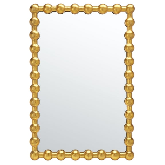 SAFAVIEH Rynne 25 in. x 37.5 in. Solid Frame Mirror, Gold Foil