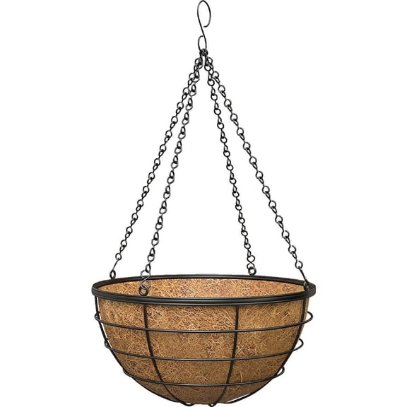 Panacea Products 272278 14 in. Modern Farmhouse Hanging Basket, Black - Pack of 6