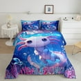 thumbnail image 2 of Erosebridal Cute Axolotl Comforter Set Twin Size Cartoon Salamander Bedding Set Kawaii Ocean Sealife Comforter Reptile Animal Quilt Set, 2 of 7