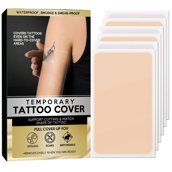 Tattoo Cover Up, Waterproof Tattoo Cover Up Tape, Tattoo Cover Up Makeup Patch for Covering Up Scars and Tattoo, 6 Pieces