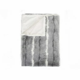 Black Gray And White Woven Acrylic Striped Plush Throw Black Gray And White Woven Acrylic Striped Plush Throw