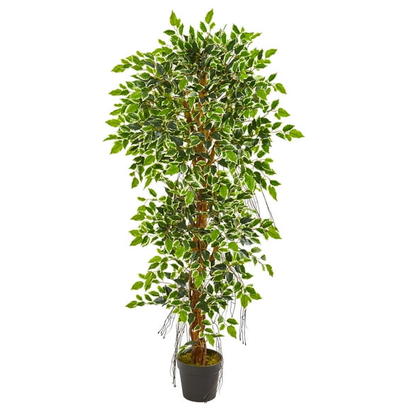 Nearly Natural 5' Elegant Ficus Artificial Tree, Green