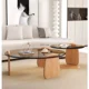 thumbnail image 3 of Mesa de centro de vidrio templado, sala de estar, combinación Circular para el hogar, mesa de té minimalista italiana de lujo con luz nórdica, 3 of 4