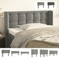 thumbnail image 3 of vidaXL Headboard with Ears Dark Gray 57.9"x6.3"x46.5"/50.4" Velvet, 3 of 30