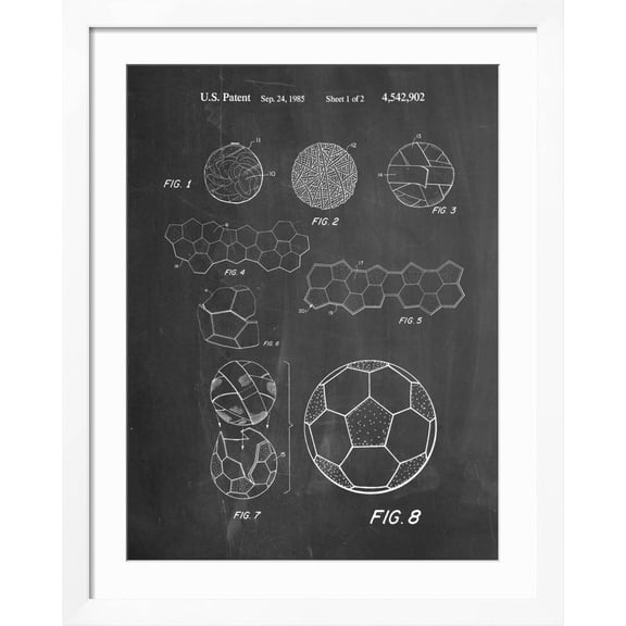 Art.com Soccer Ball Patent, How To Make Art Print, White Frame Wall Art, 32" x 40"