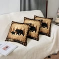 thumbnail image 3 of Bear Throw Pillow Covers 18"x18" Set of 2 Soft Wild Animal Cushion Covers for for Couch Sofa Rustic Cabin Country Nature Wildlife Bear Tree Yellow Brown Decorative Pillowcases Outdoor Pillows Covers, 3 of 7